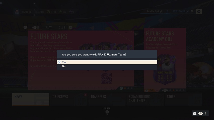 Bevestig FUT verlaten