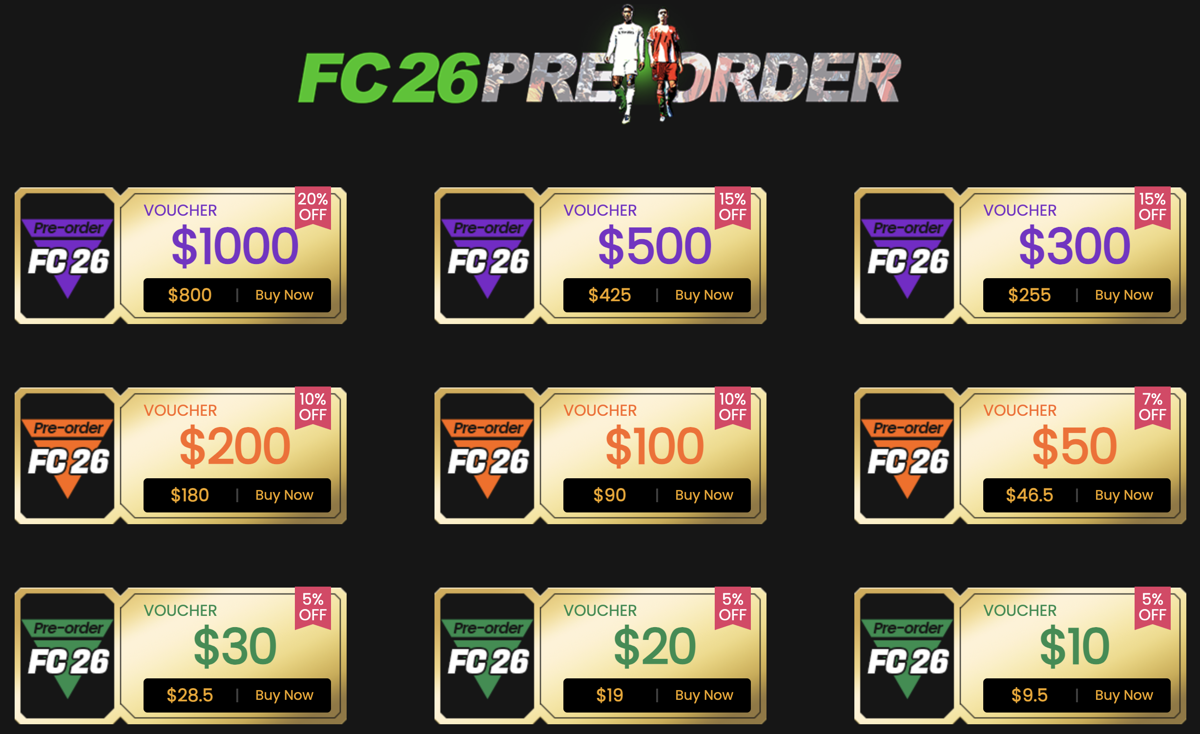 FC 26 PRE-ORDER: UP TO 20% OFF